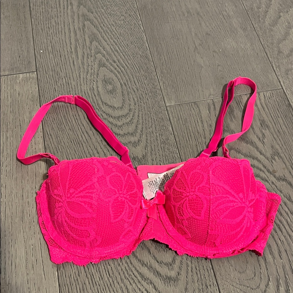 Hot Pink Lace Bra